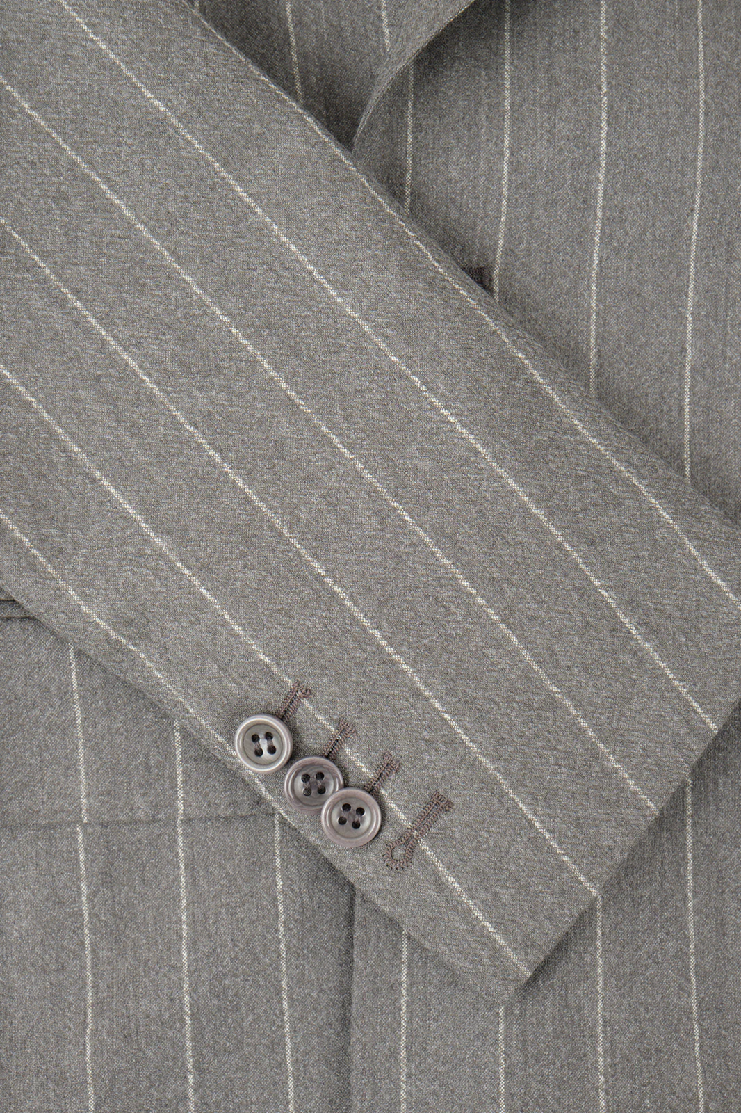 Costume croisé et pantalon patte de serrage - Gris à rayures - Image 3