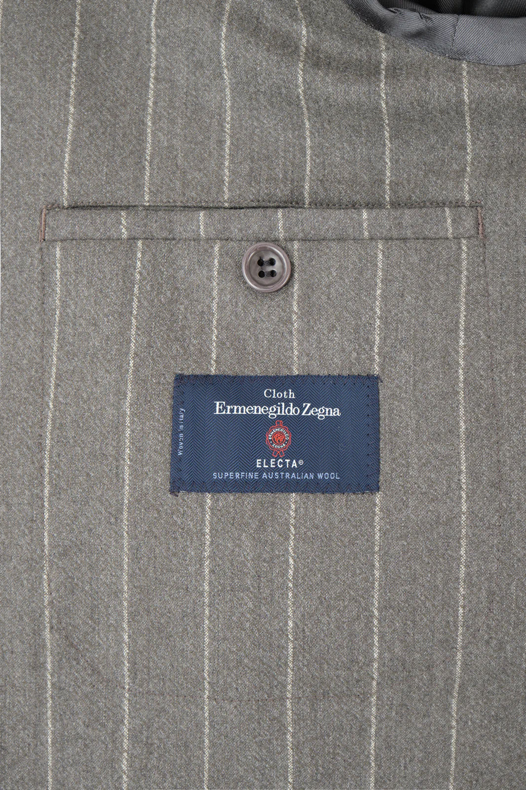Costume croisé et pantalon patte de serrage - Gris à rayures - Image 4
