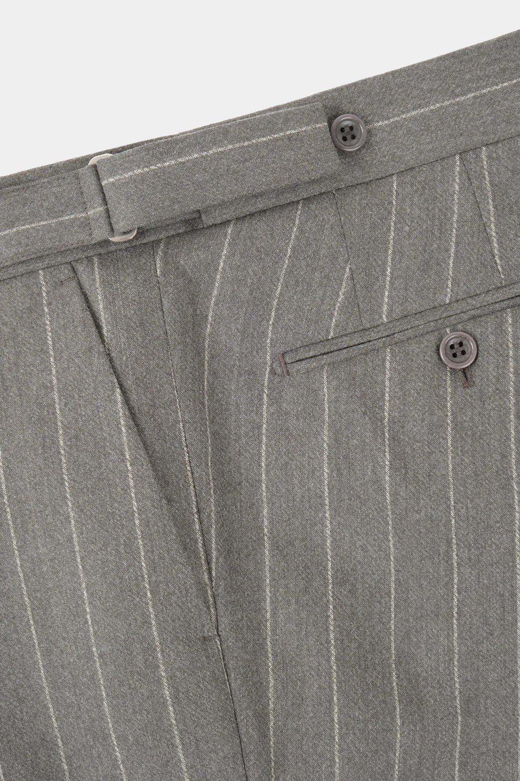 Costume croisé et pantalon patte de serrage - Gris à rayures - Image 5