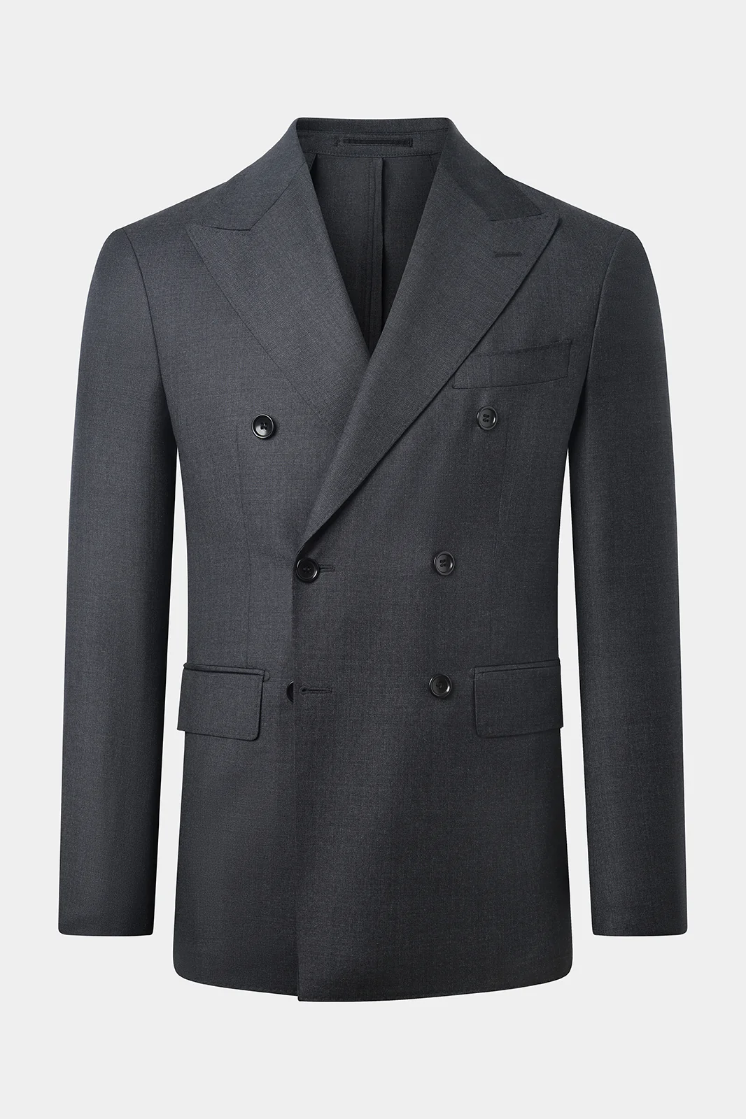 Costume croisé Prince de Galles - Gris anthracite - Image 2