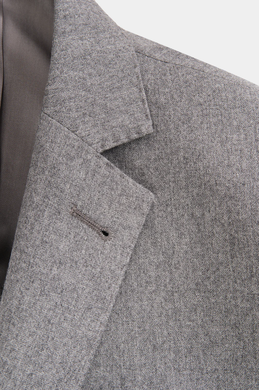 Costume revers fin en flanelle - Gris clair - Image 3