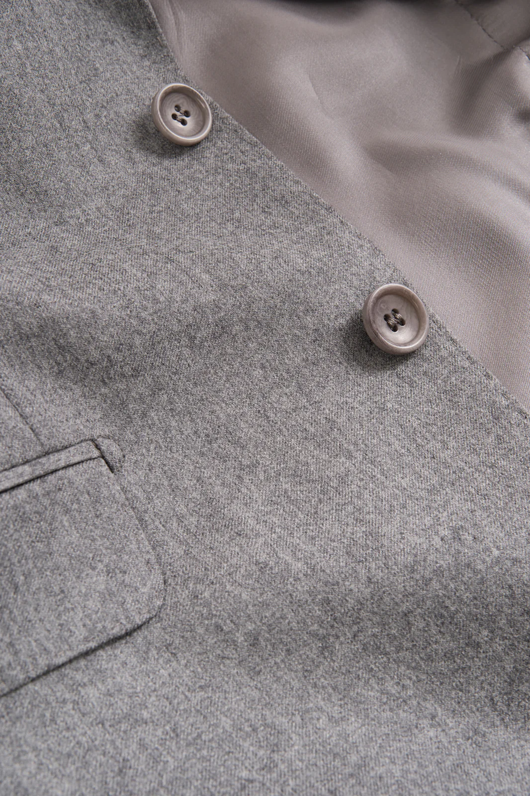 Costume revers fin en flanelle - Gris clair - Image 4