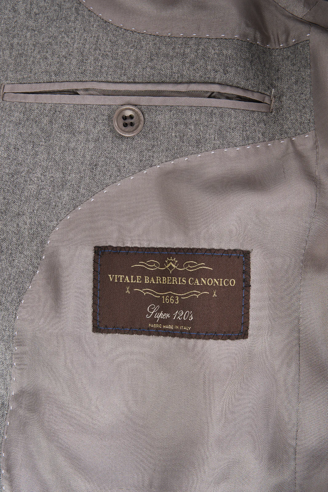 Costume revers fin en flanelle - Gris clair - Image 6
