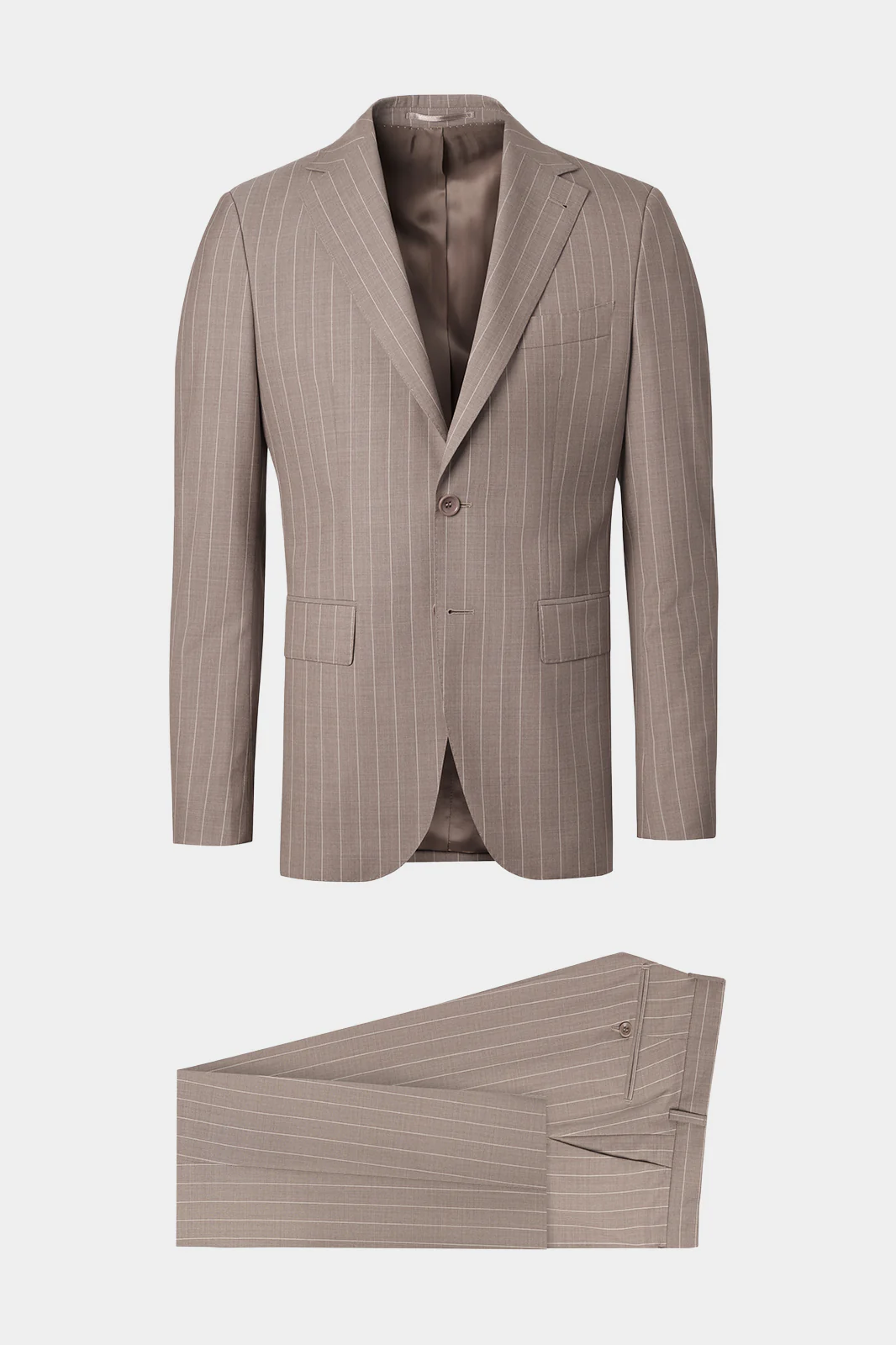 Costume en laine - Beige à rayures blanches