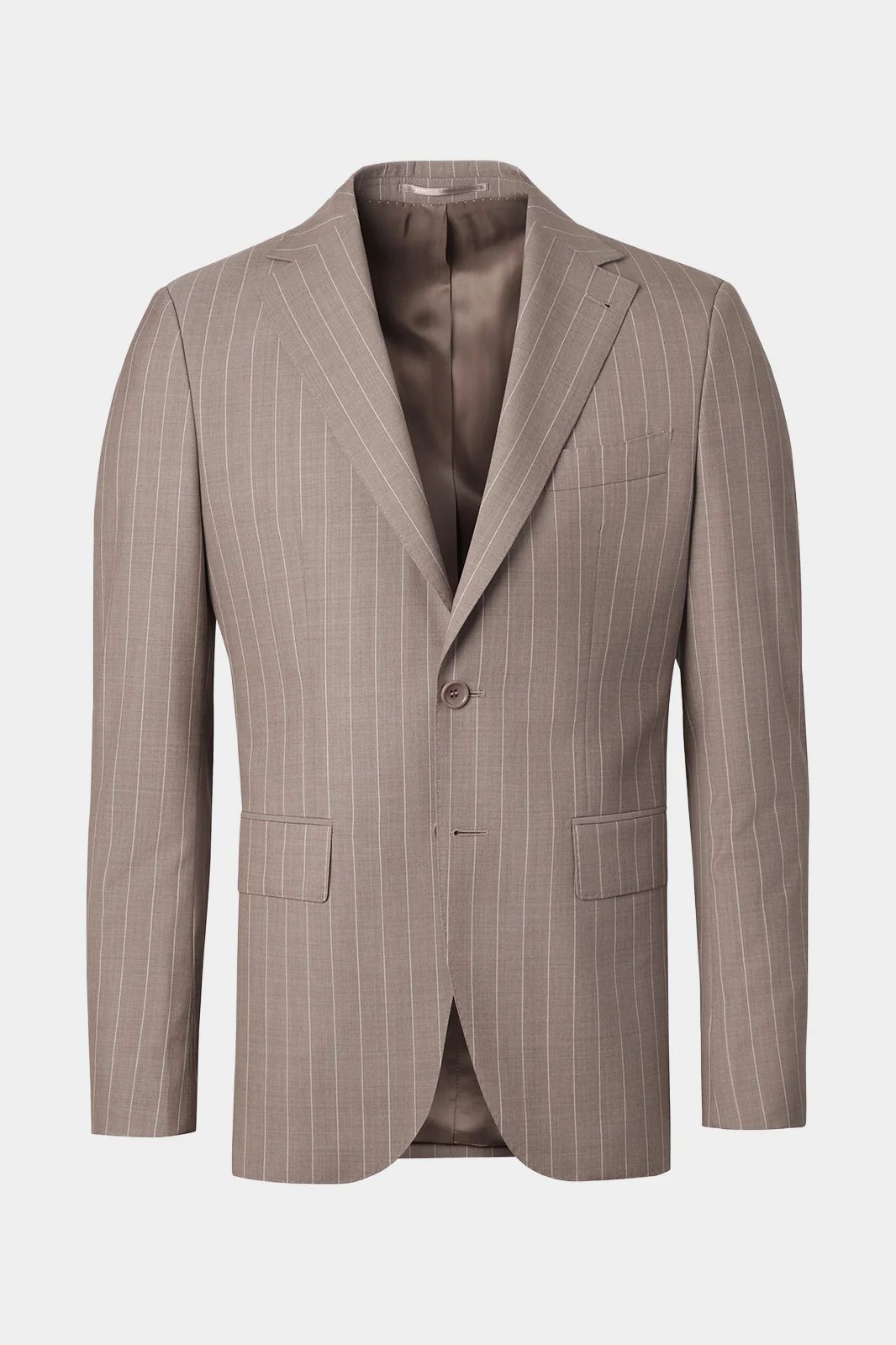 Costume en laine - Beige à rayures blanches - Image 2