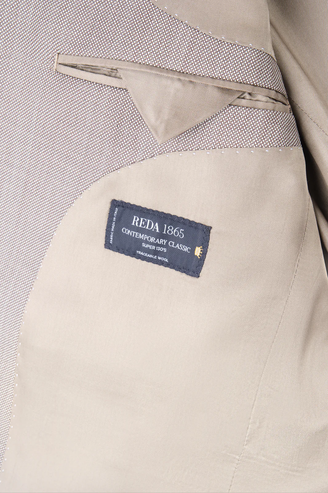 Costume revers fin grain de caviar - Beige - Image 5