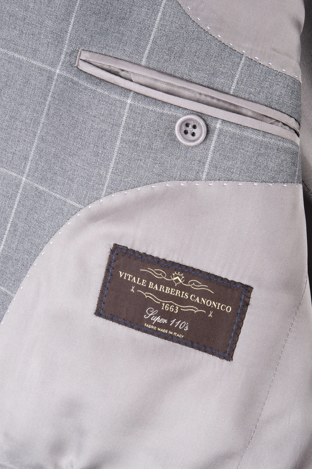 Costume à carreaux - Gris - Image 3