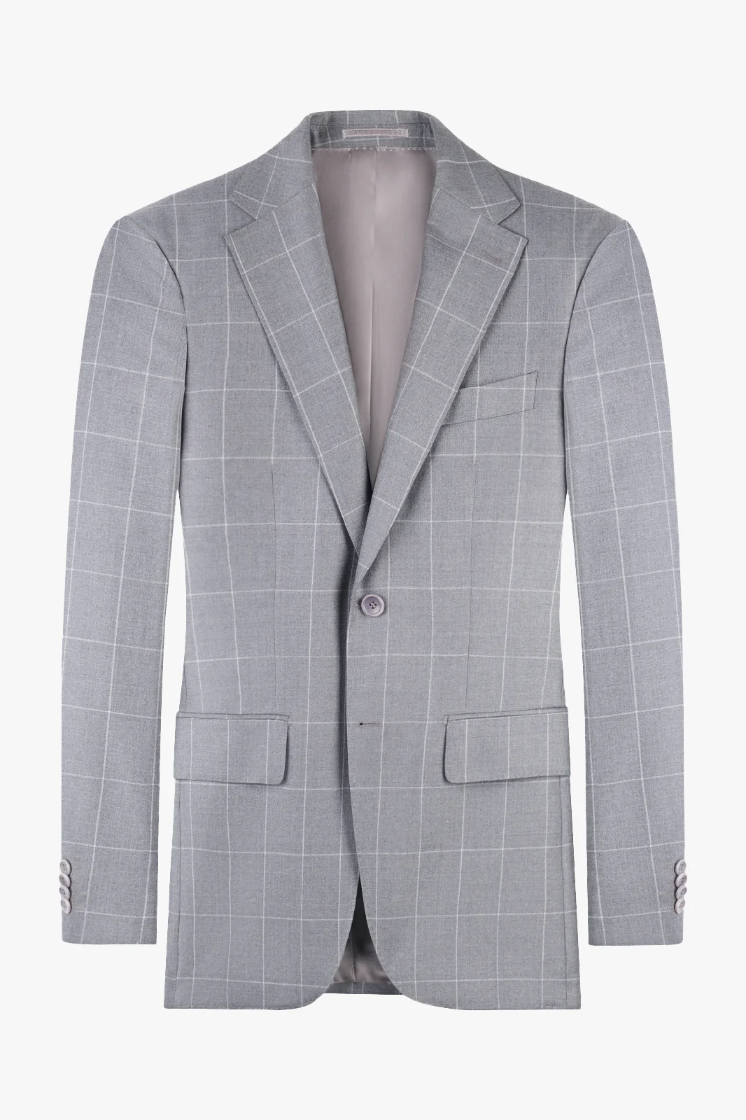 Costume à carreaux - Gris - Image 6