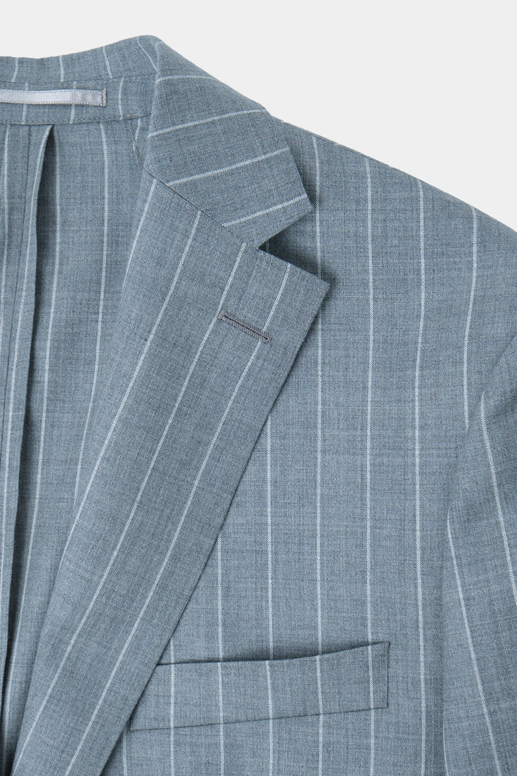 Costume poche plaquée - Gris clair à rayure - Image 3