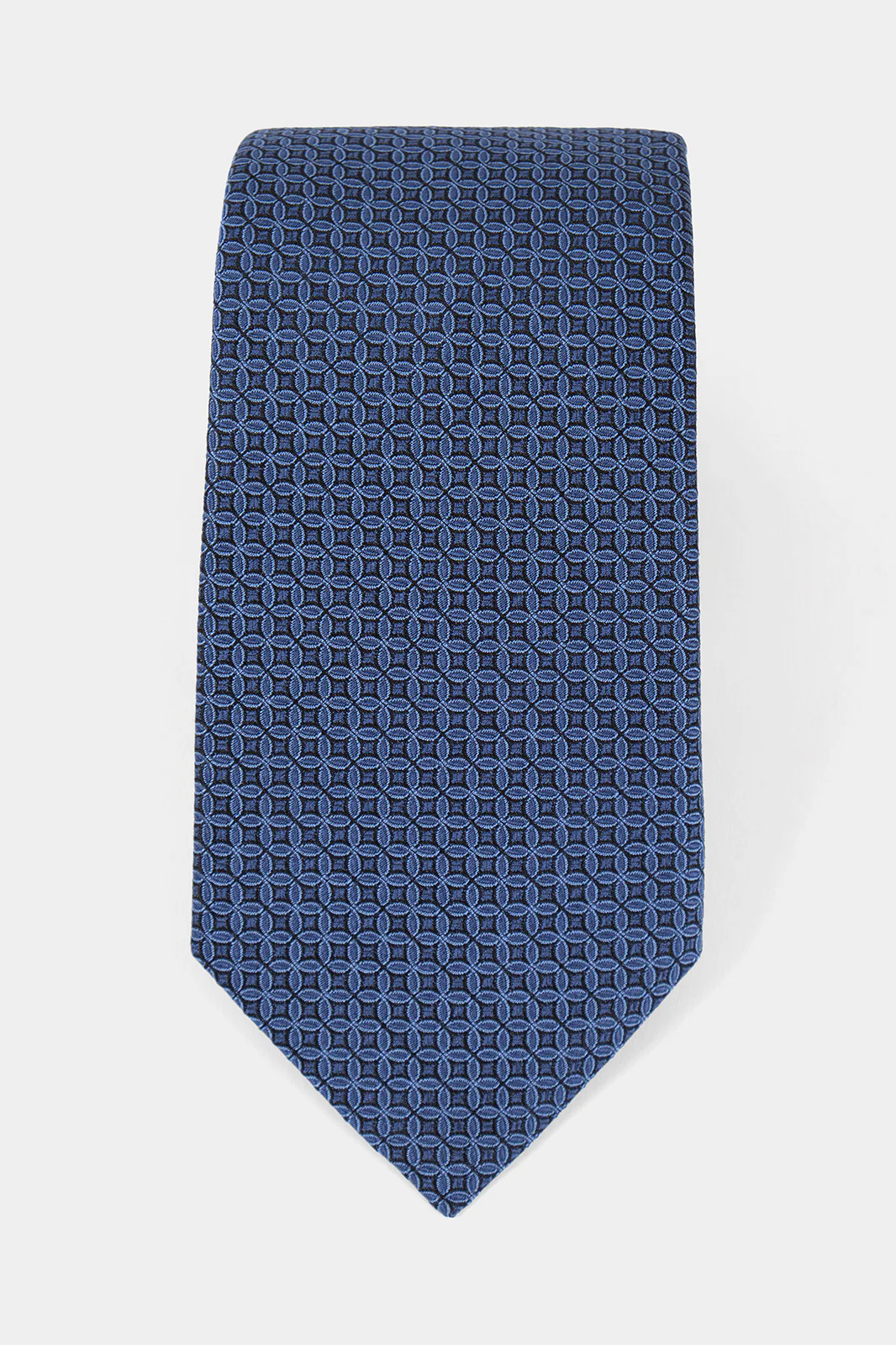 Cravate 100% soie - Bleu à motif - Image 2