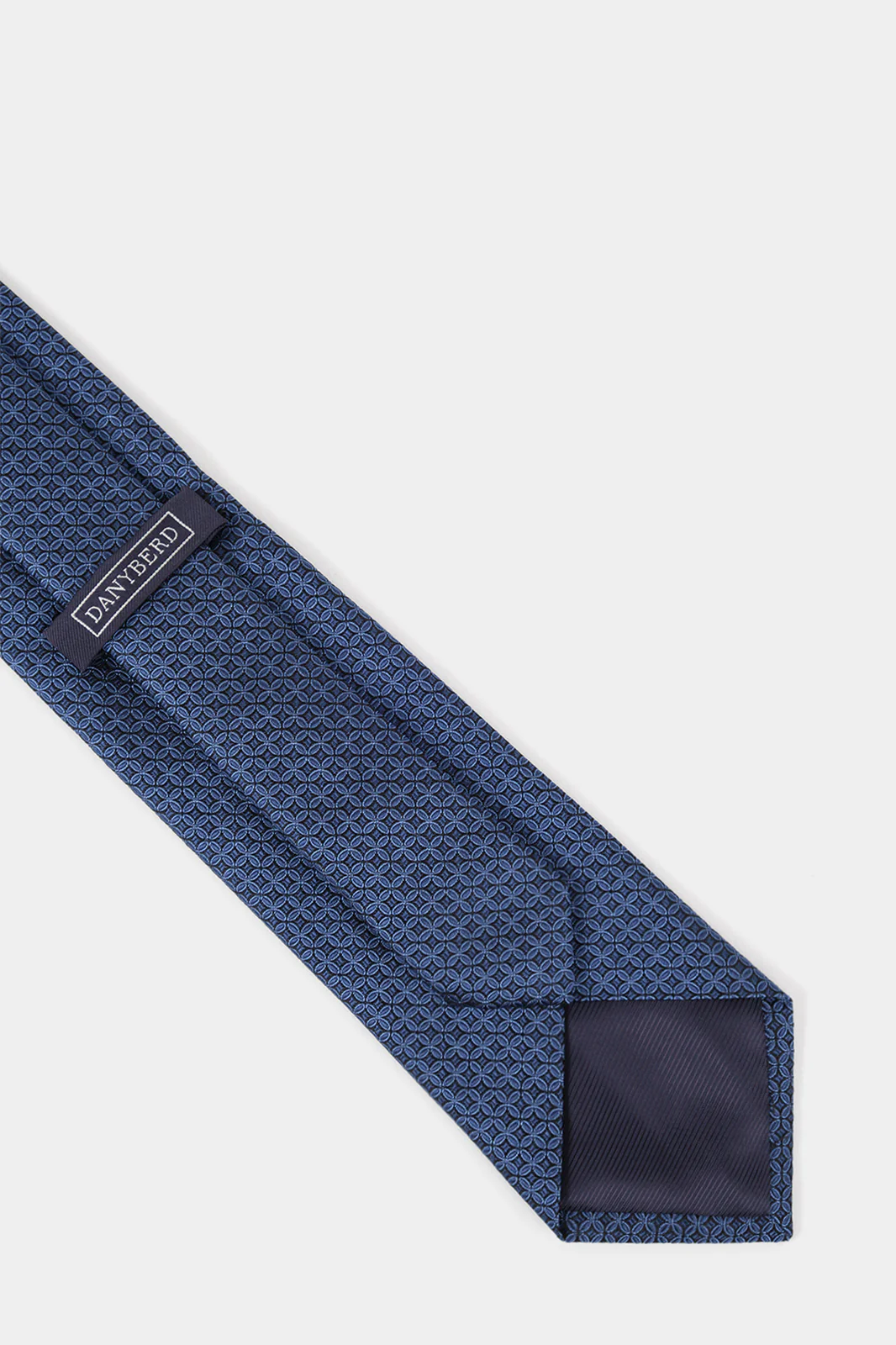 Cravate 100% soie - Bleu à motif - Image 3