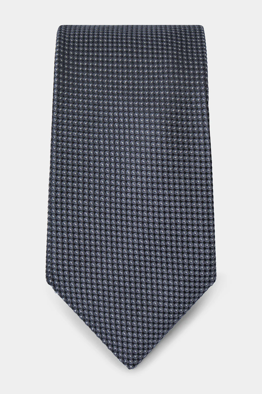 Cravate 100 % soie - Gris anthracite à pois clair - Image 2