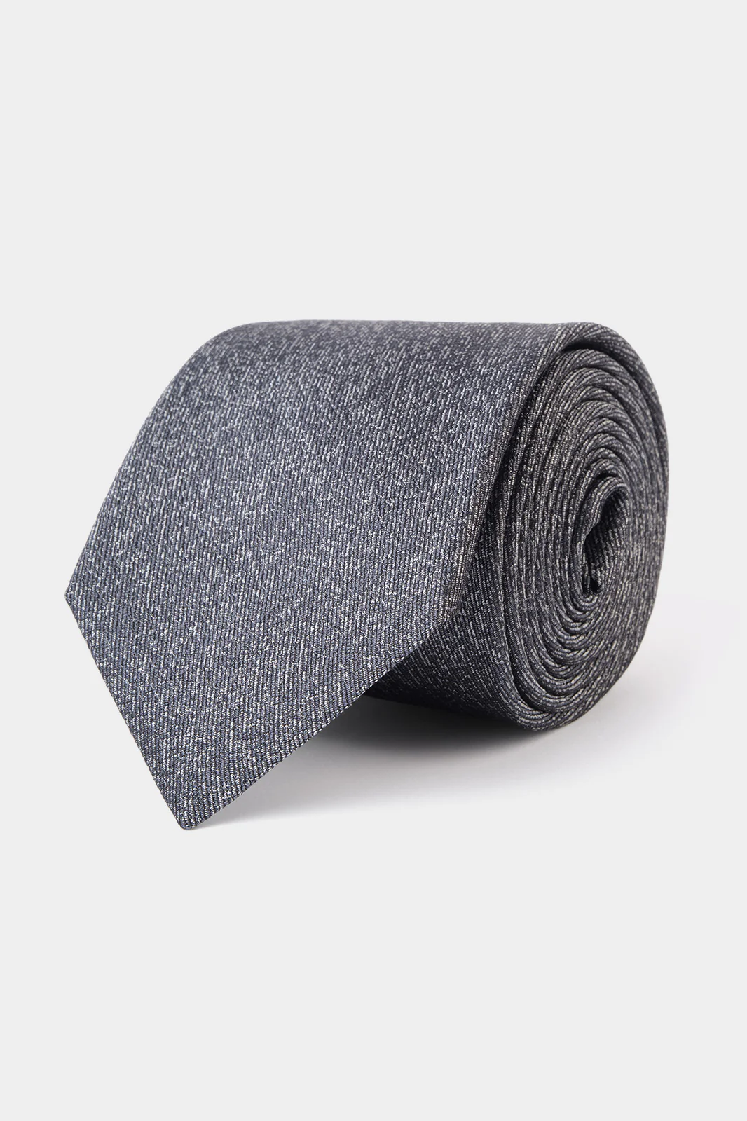 Cravate 100% soie - Gris moyen motif texturé fin