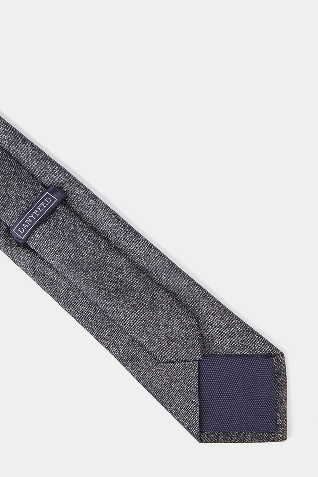 Cravate 100% soie - Gris moyen motif texturé fin - Image 2