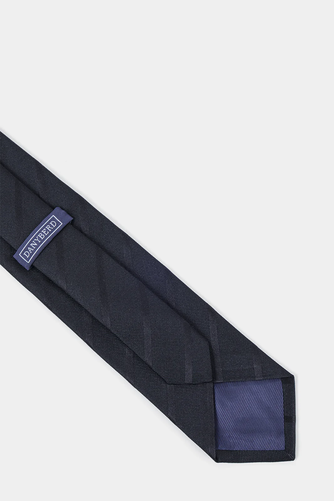 Cravate 100 % soie - Noir à larges rayures - Image 3