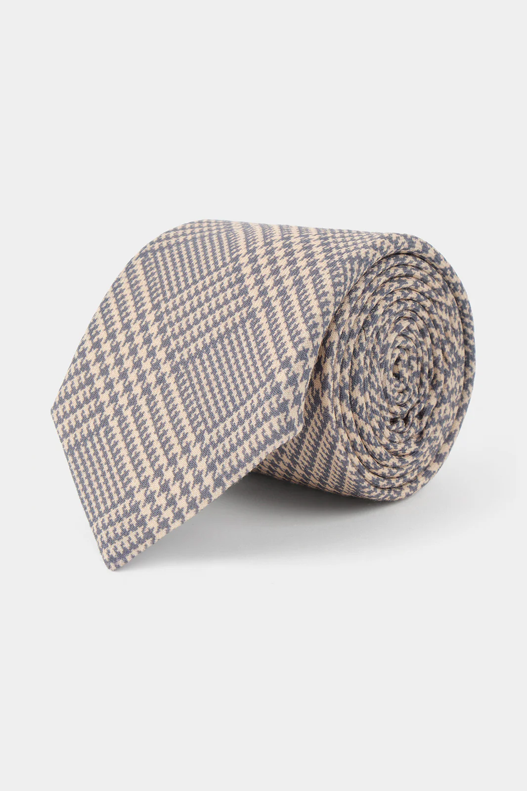 Cravate 100% soie - Princes de Galles - Gris