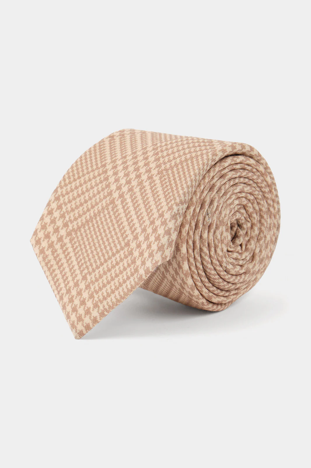 Cravate 100% soie - Princes de Galles - Sable