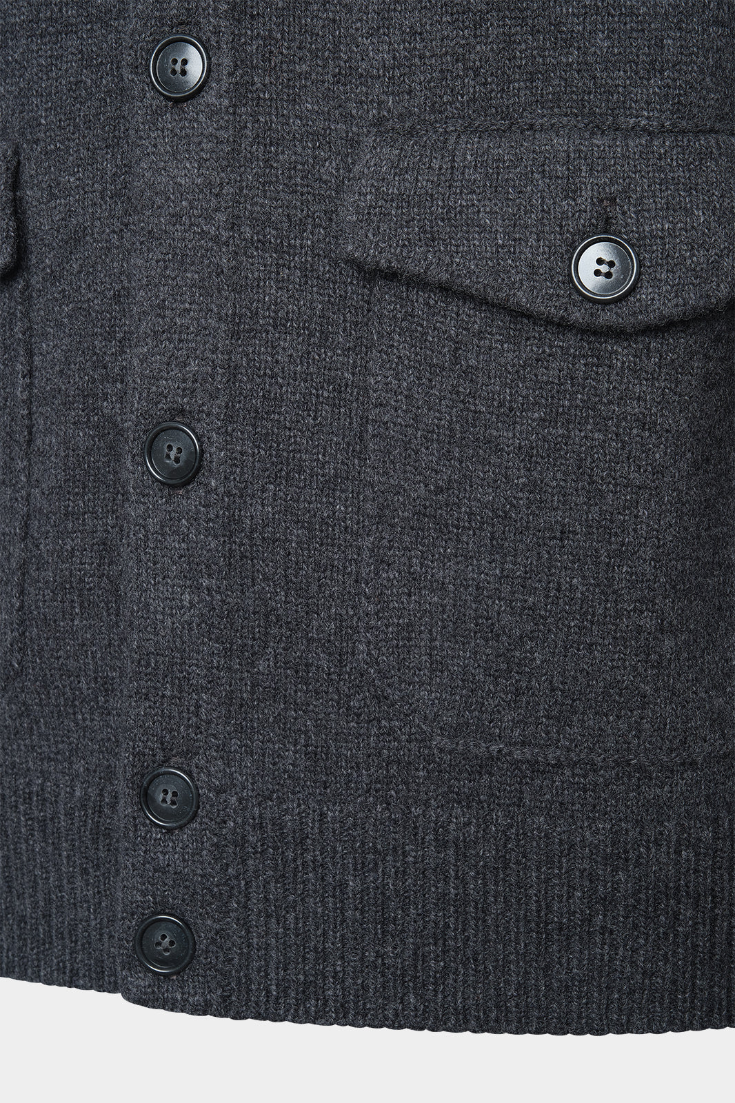 Gilet grosse maille à poche - Gris anthracite - Image 4