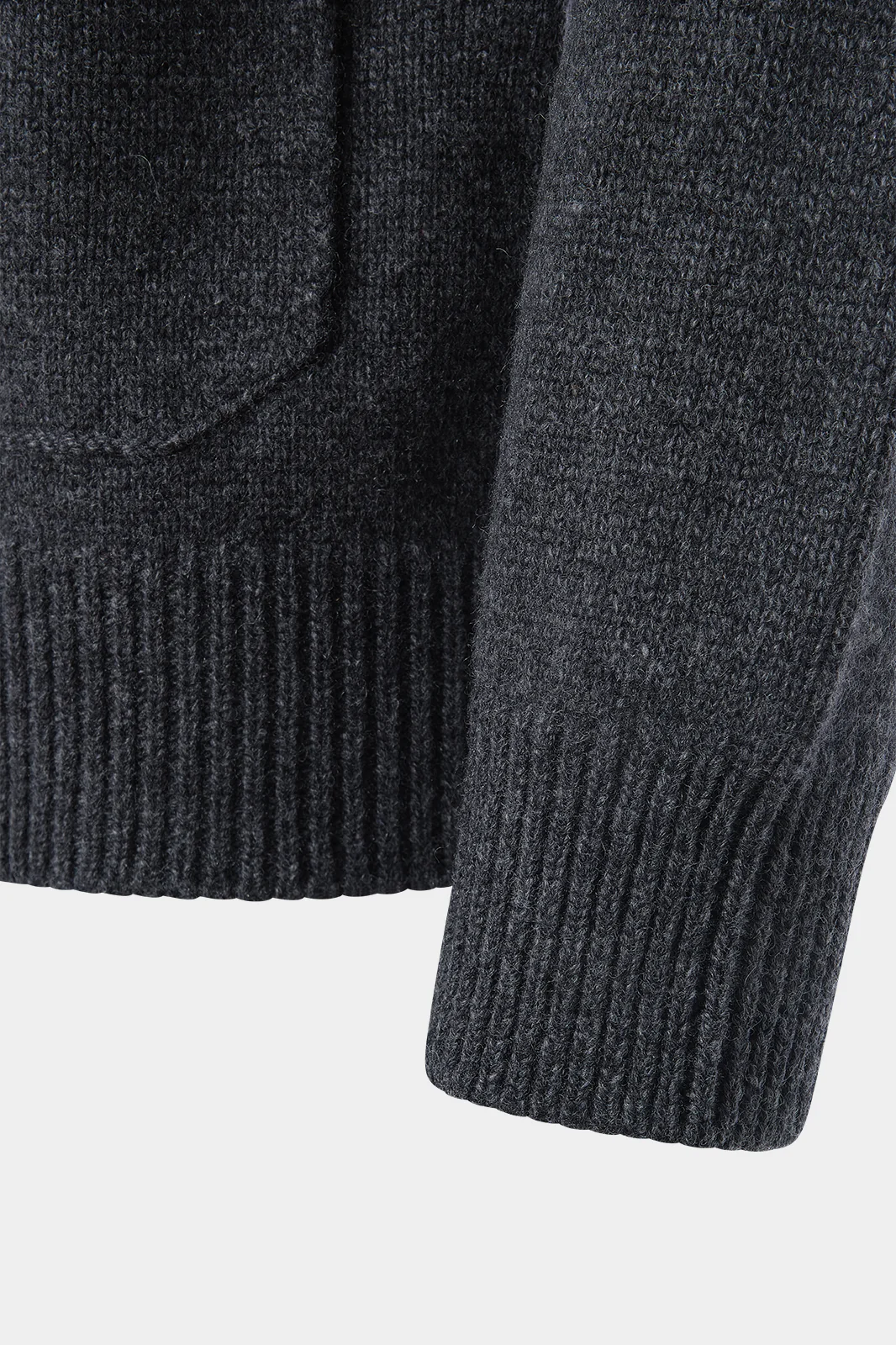 Gilet grosse maille à poche - Gris anthracite - Image 5
