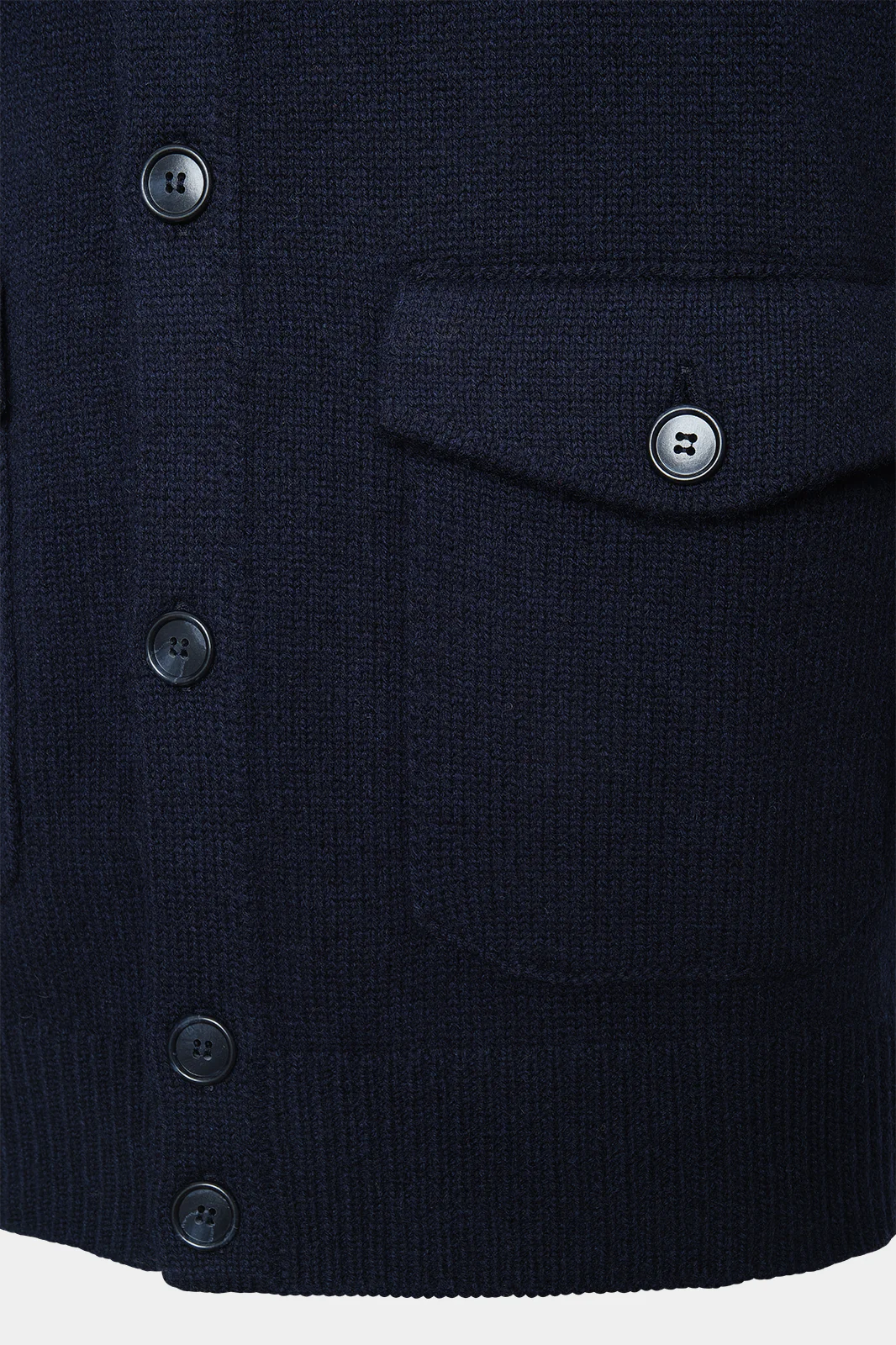 Gilet grosse maille à poche - Marine - Image 4