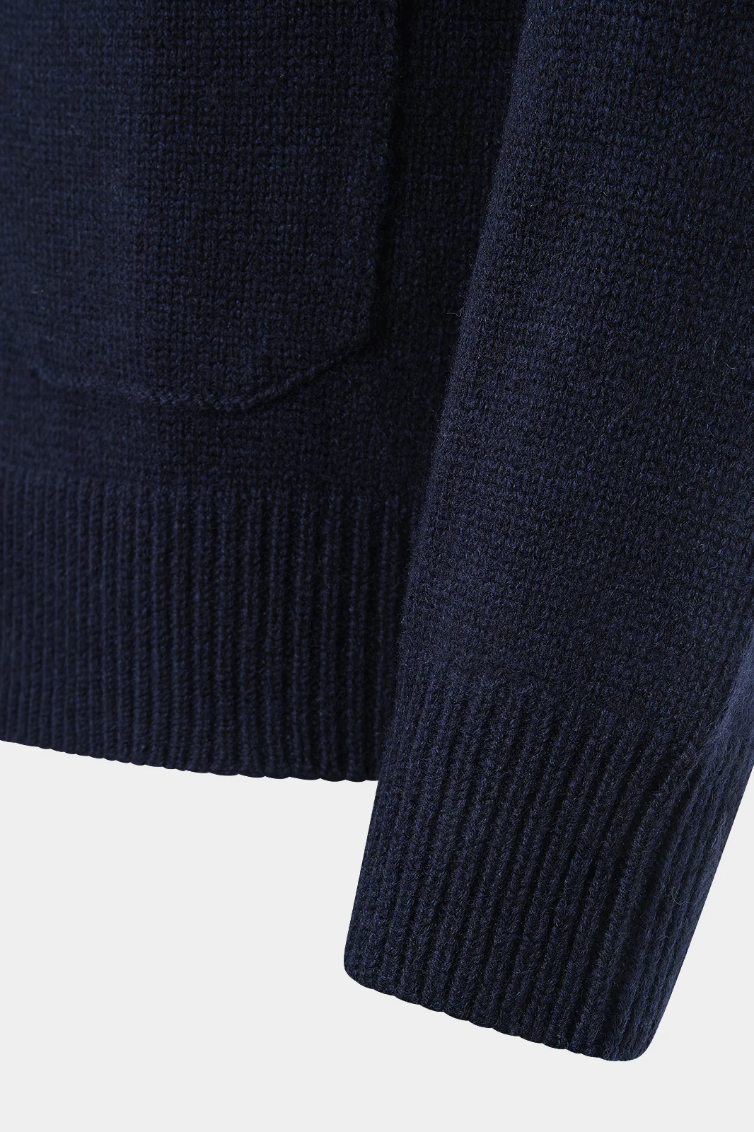 Gilet grosse maille à poche - Marine - Image 5