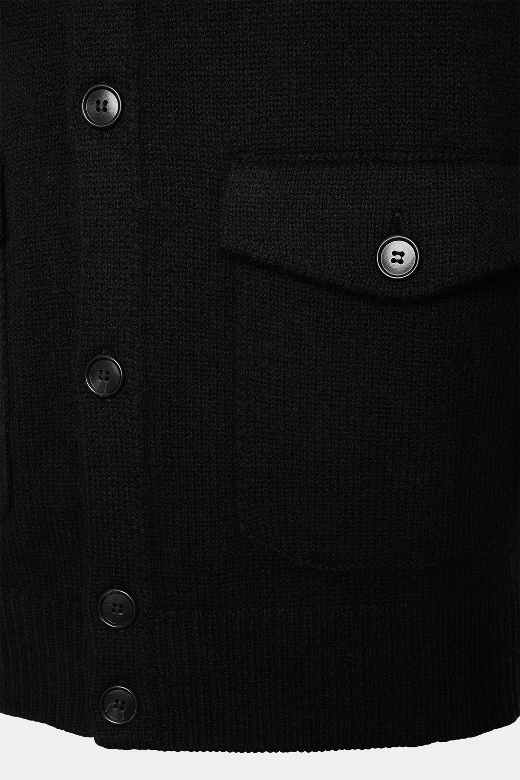 Gilet grosse maille à poche - Noir - Image 4