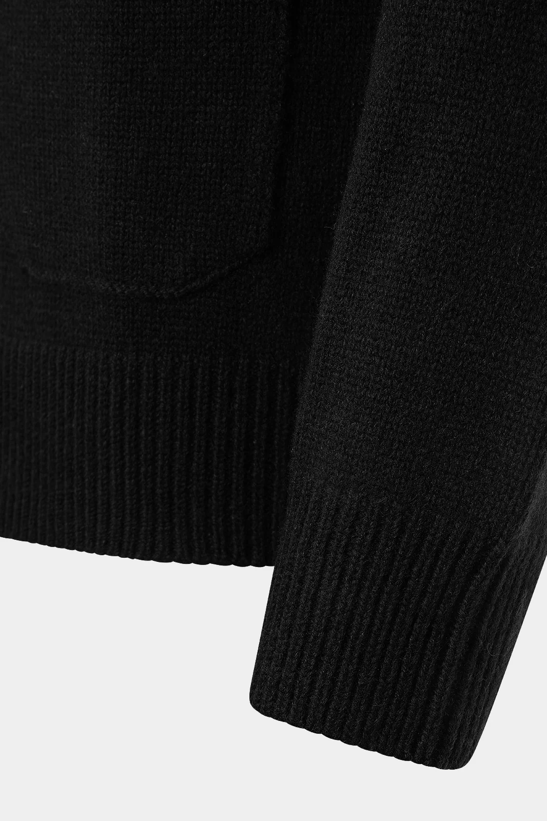 Gilet grosse maille à poche - Noir - Image 5