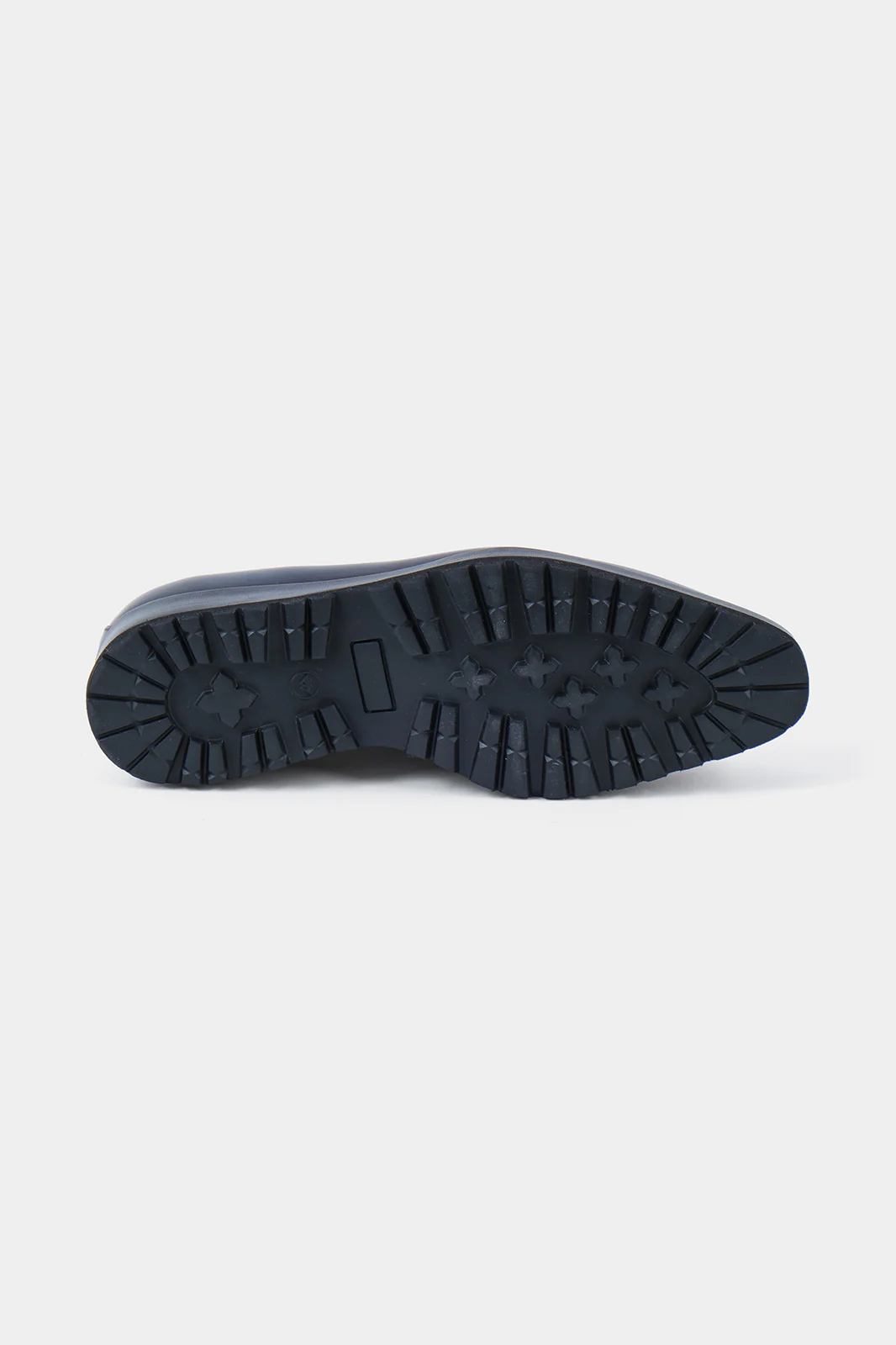 Mocassins en cuir patiné avec semelle compensée et crantée - Bleu - Image 6