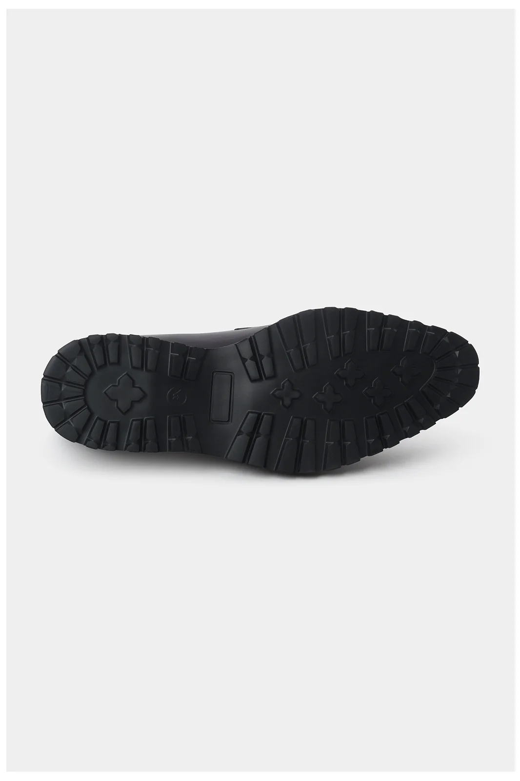 Mocassins en cuir patiné avec semelle compensée et crantée - Gris - Image 5