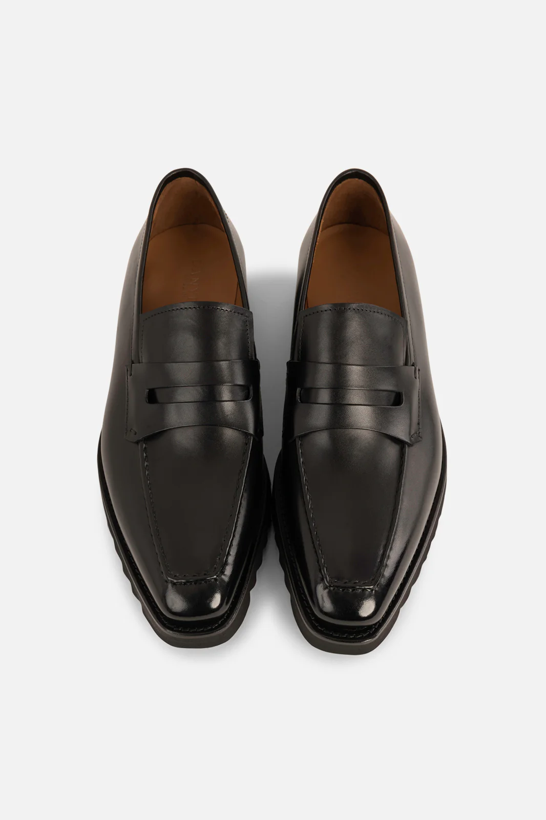 Mocassins en cuir patiné avec semelle crantée - Noir - Image 2