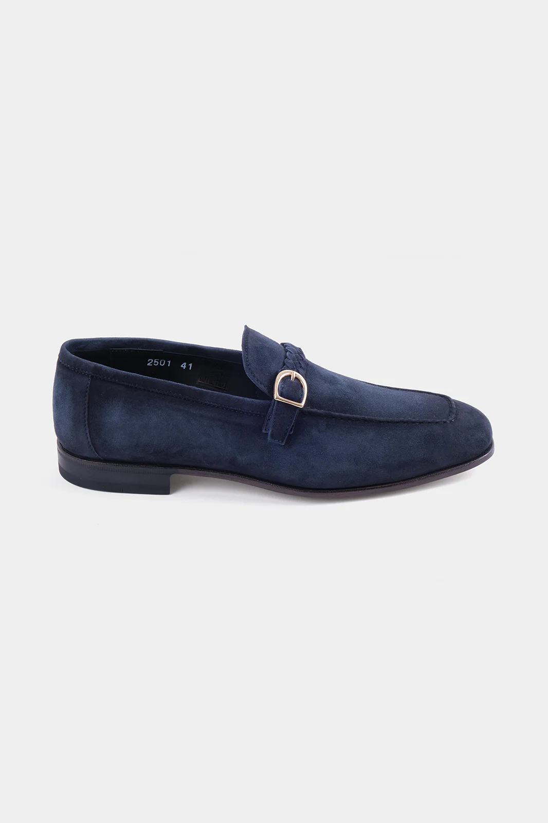Mocassins en peau avec boucle - Marine - Image 3