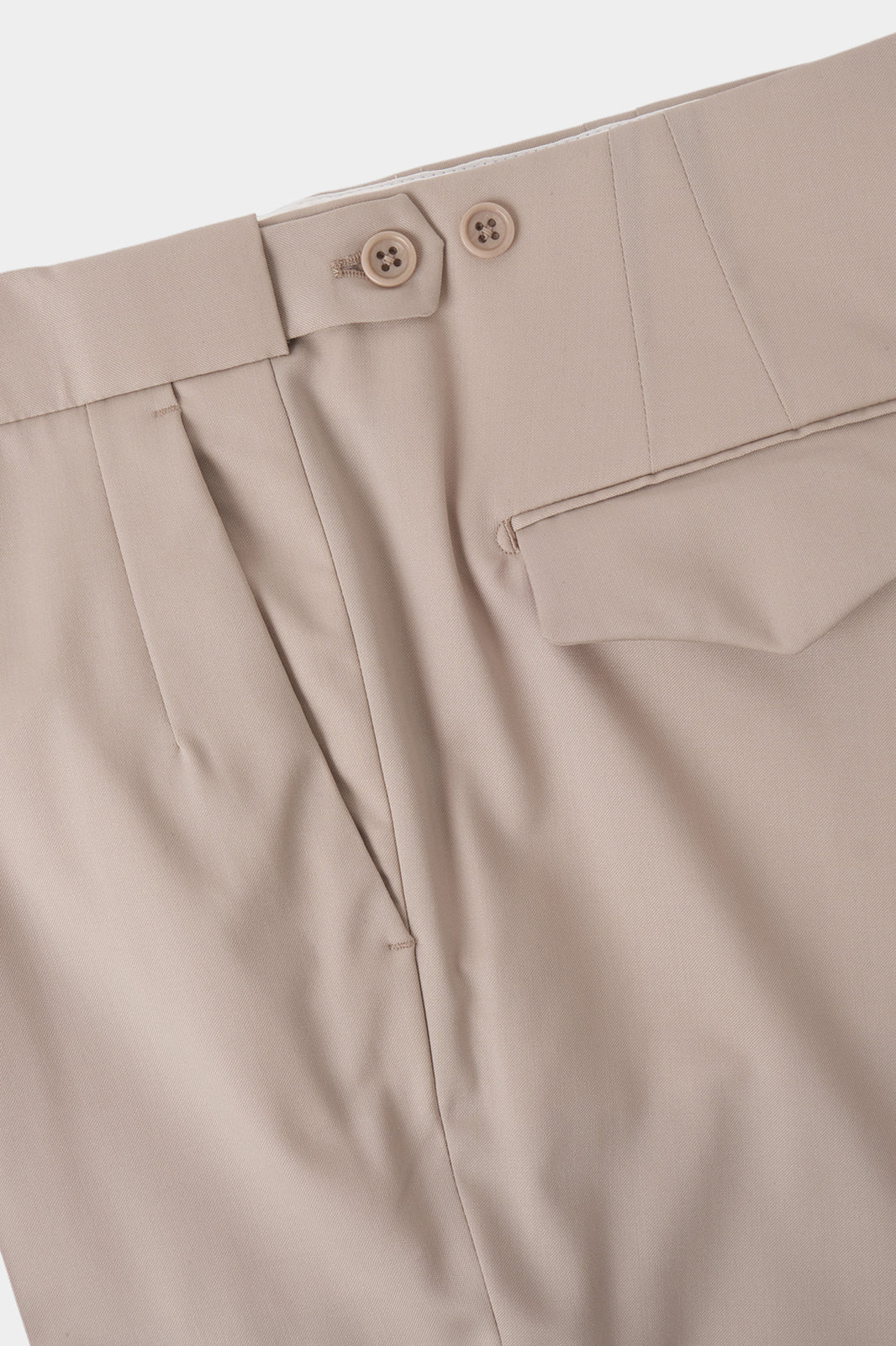 Pantalon à patte de serrage 1 pli - Beige - Image 3
