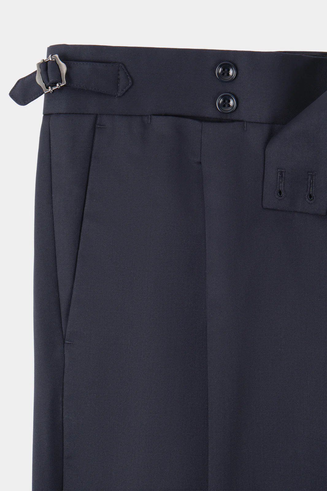 Pantalon à pinces en laine oversize - Marine - Image 3