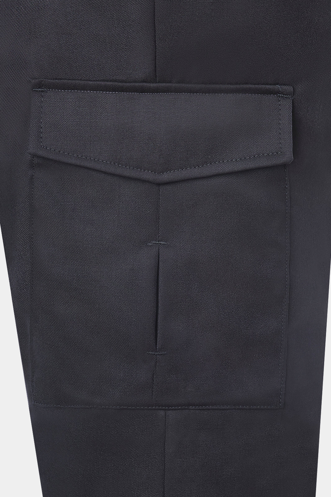 Pantalon cargo en laine stretch - Marine - Image 3