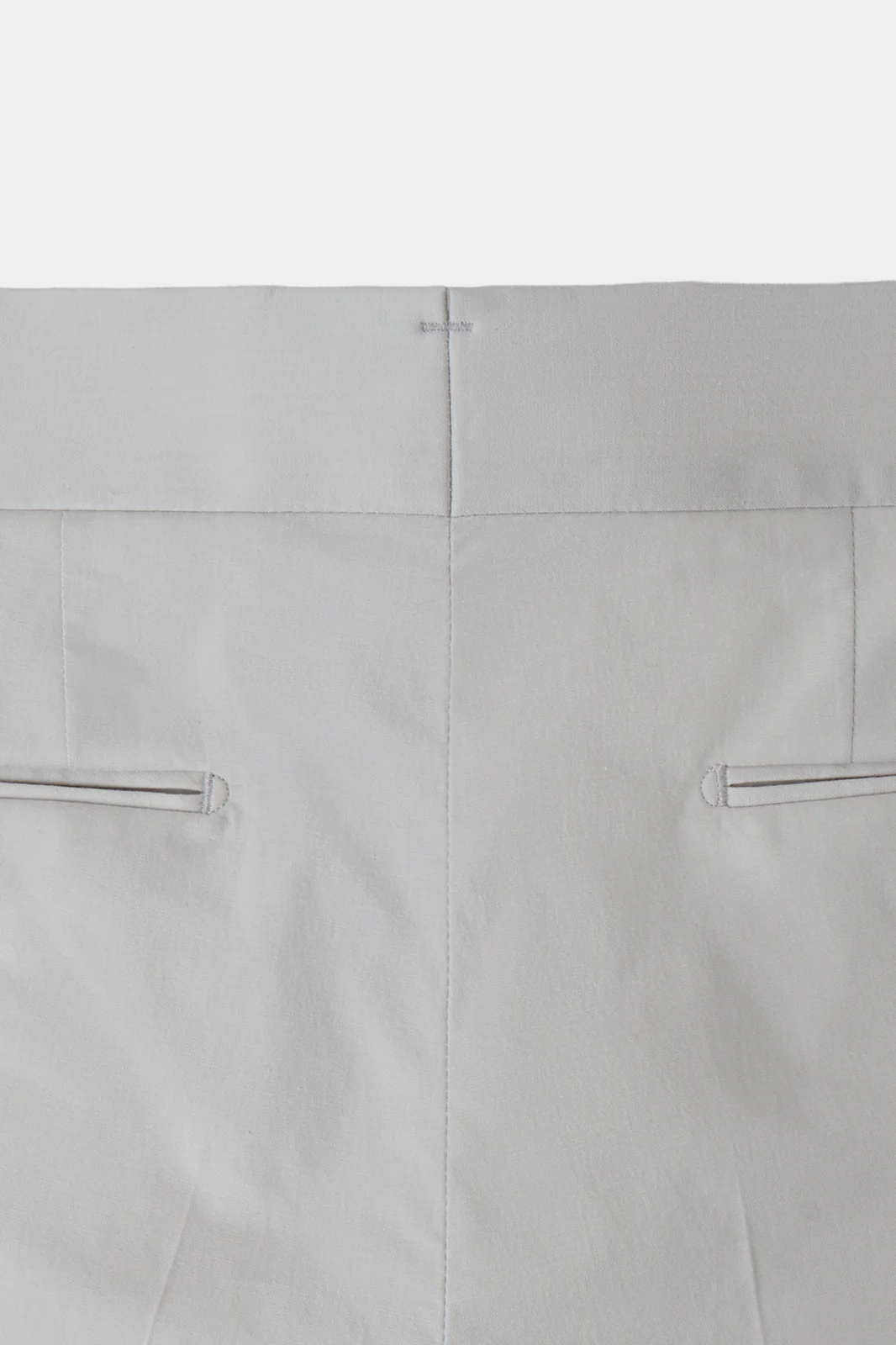 Pantalon en coton à patte de serrage 1 pli - Gris clair - Image 4