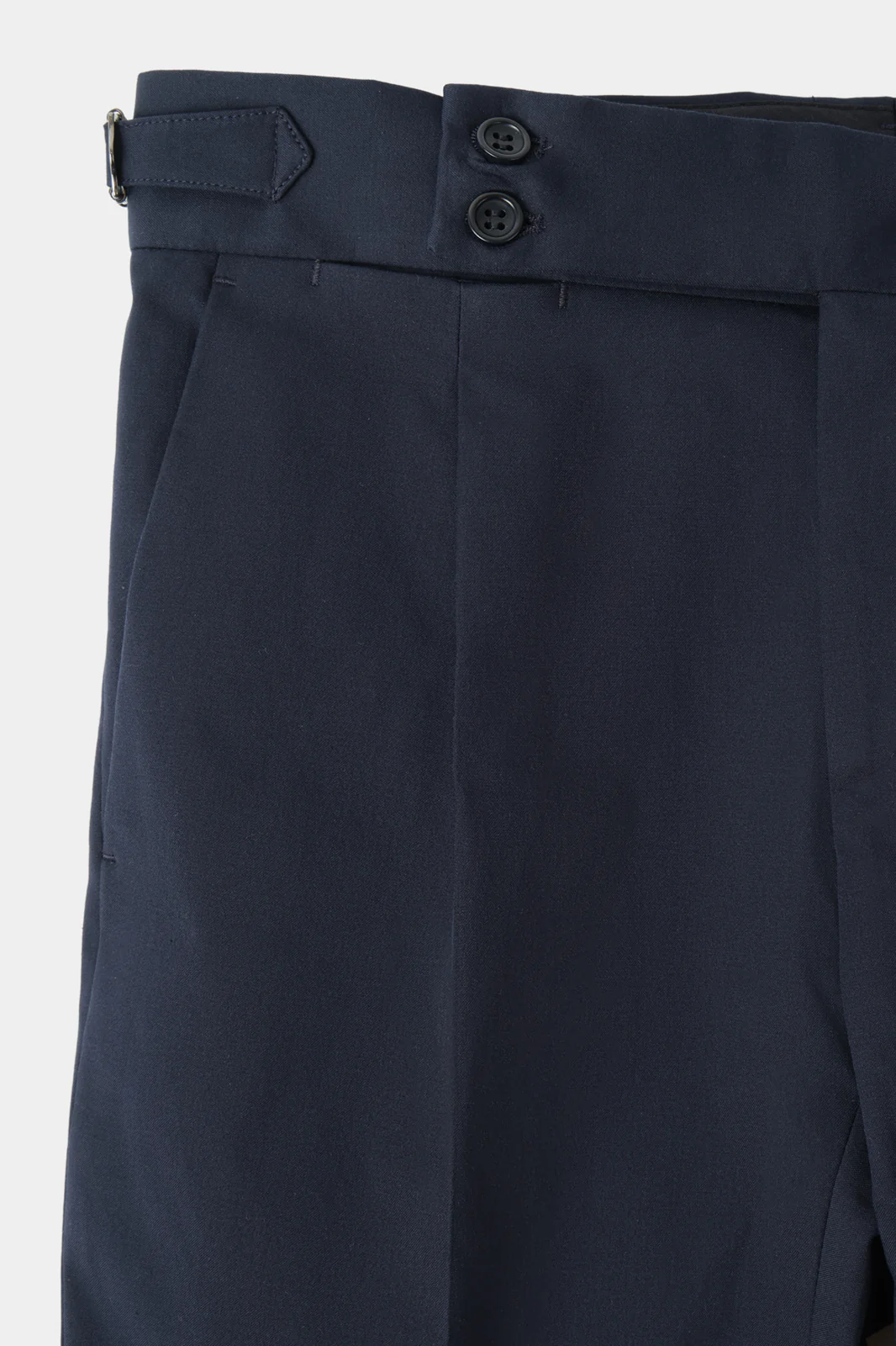Pantalon en coton à patte de serrage 1 pli - Marine - Image 3