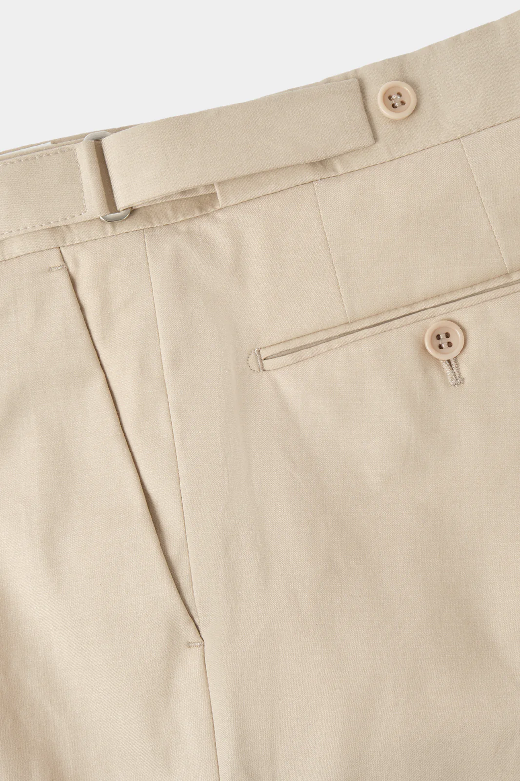 Pantalon en coton à patte de serrage - Beige - Image 3