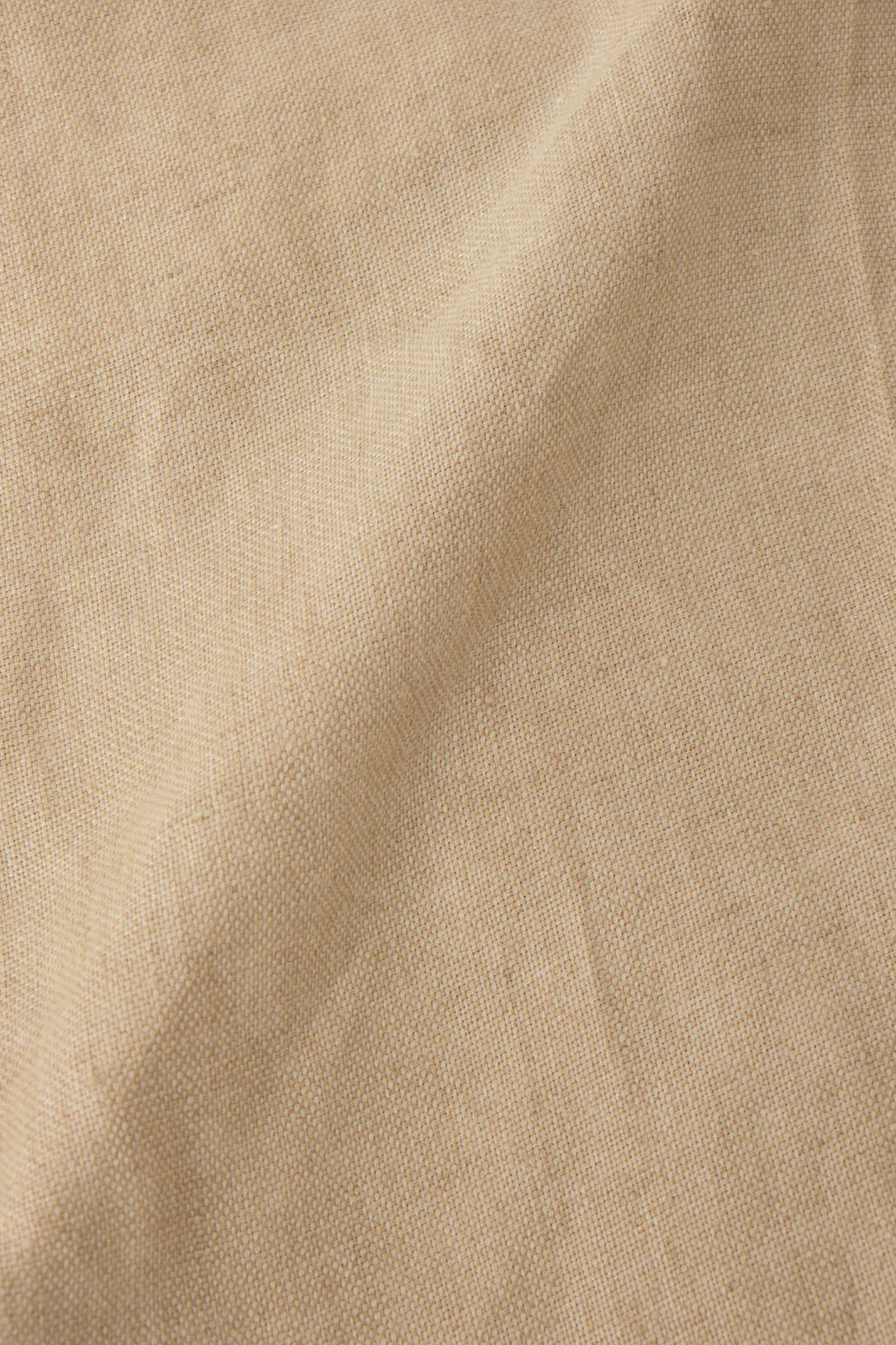Pantalon en lin à patte de serrage 1 pli - Beige - Image 6