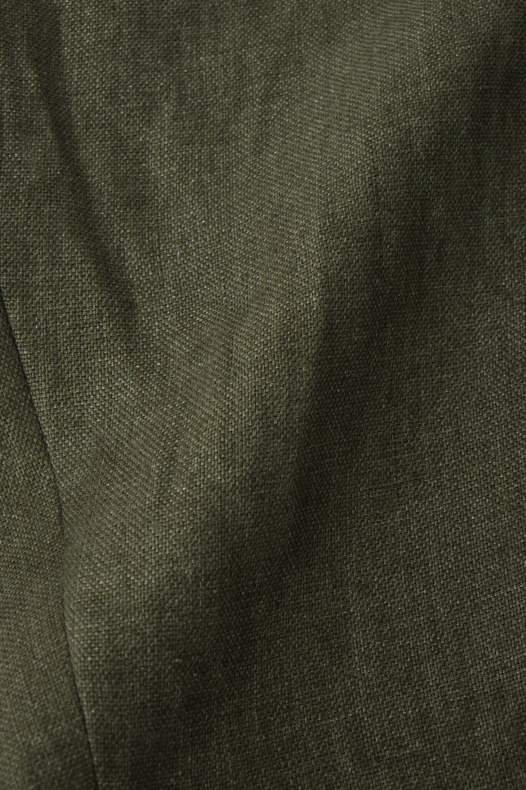 Pantalon en lin à patte de serrage 1 pli - Kaki - Image 6