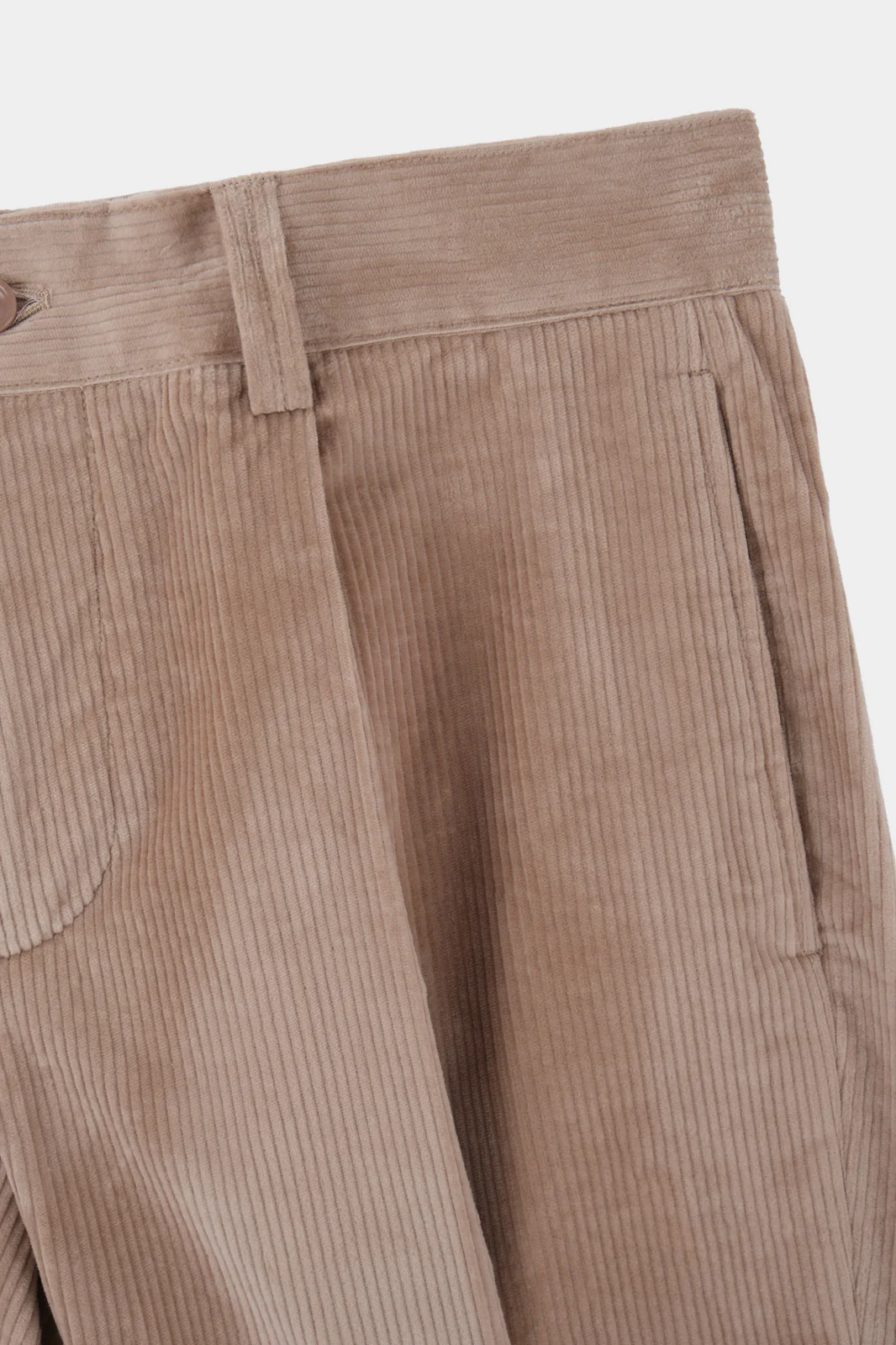 Pantalon large velours côtelé large - Beige - Image 4
