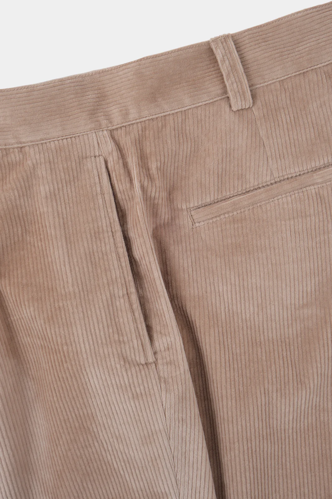 Pantalon large velours côtelé large - Beige - Image 5