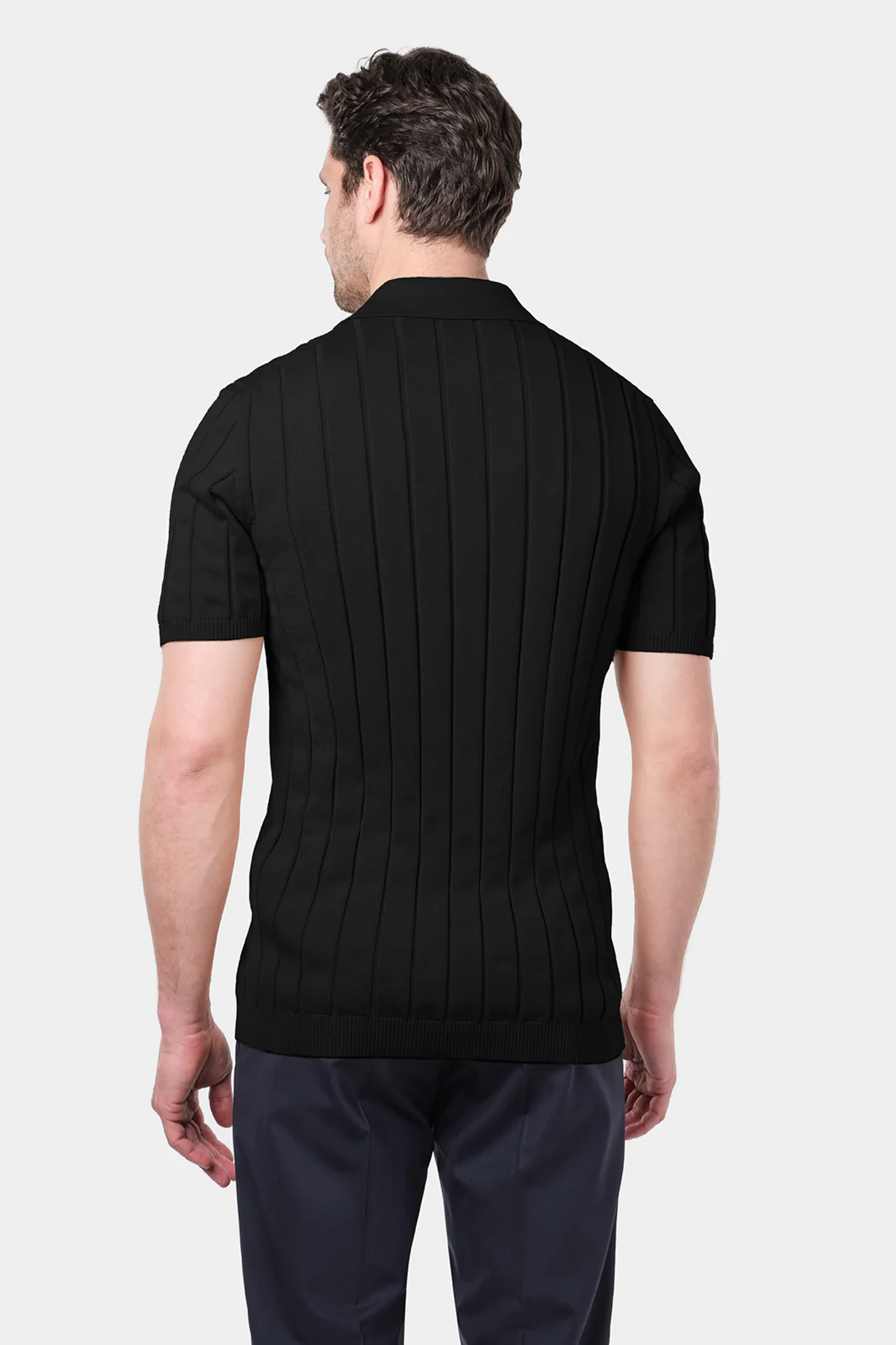 Polo chemise - Noir - Image 3