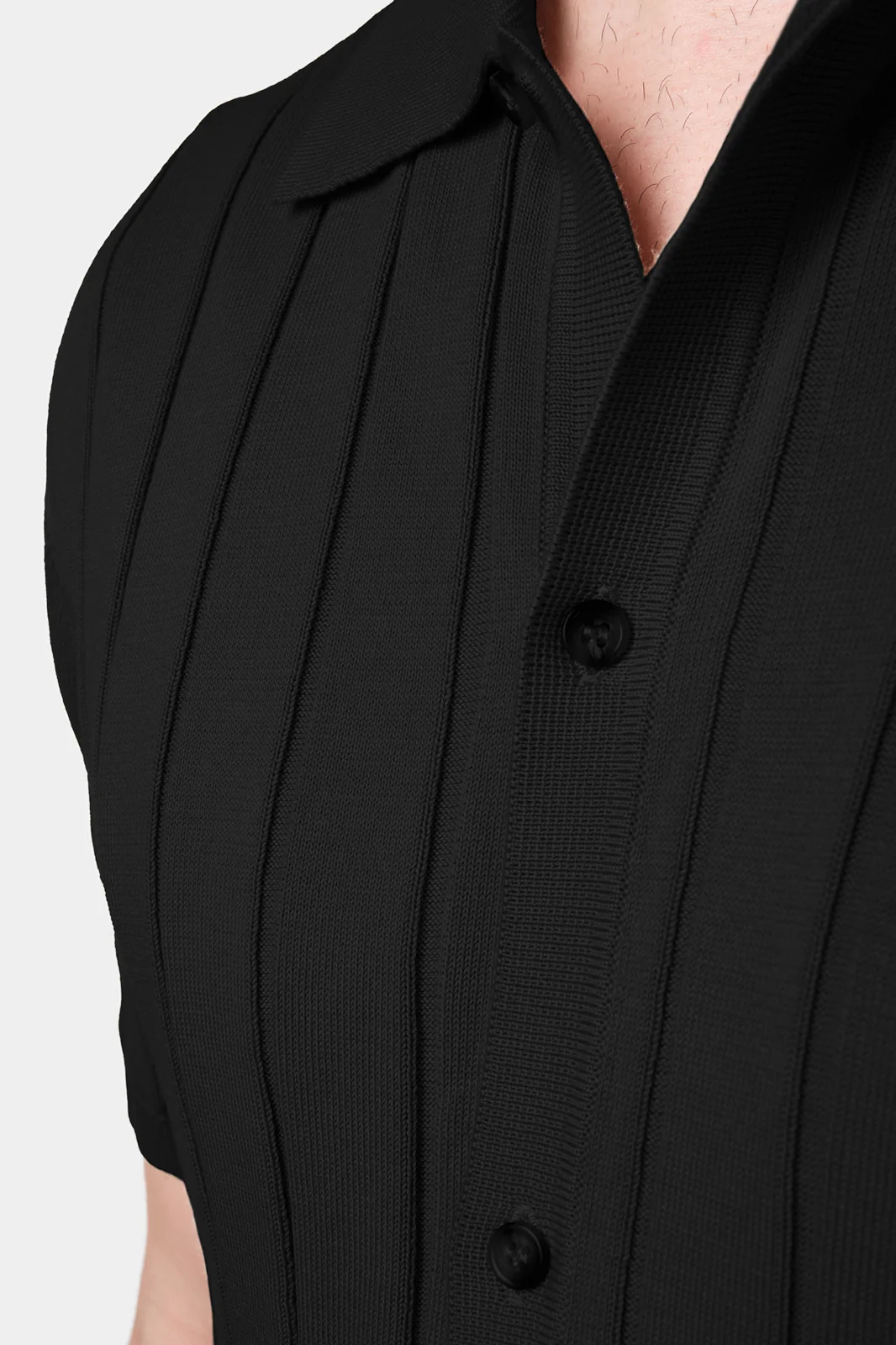 Polo chemise - Noir - Image 4