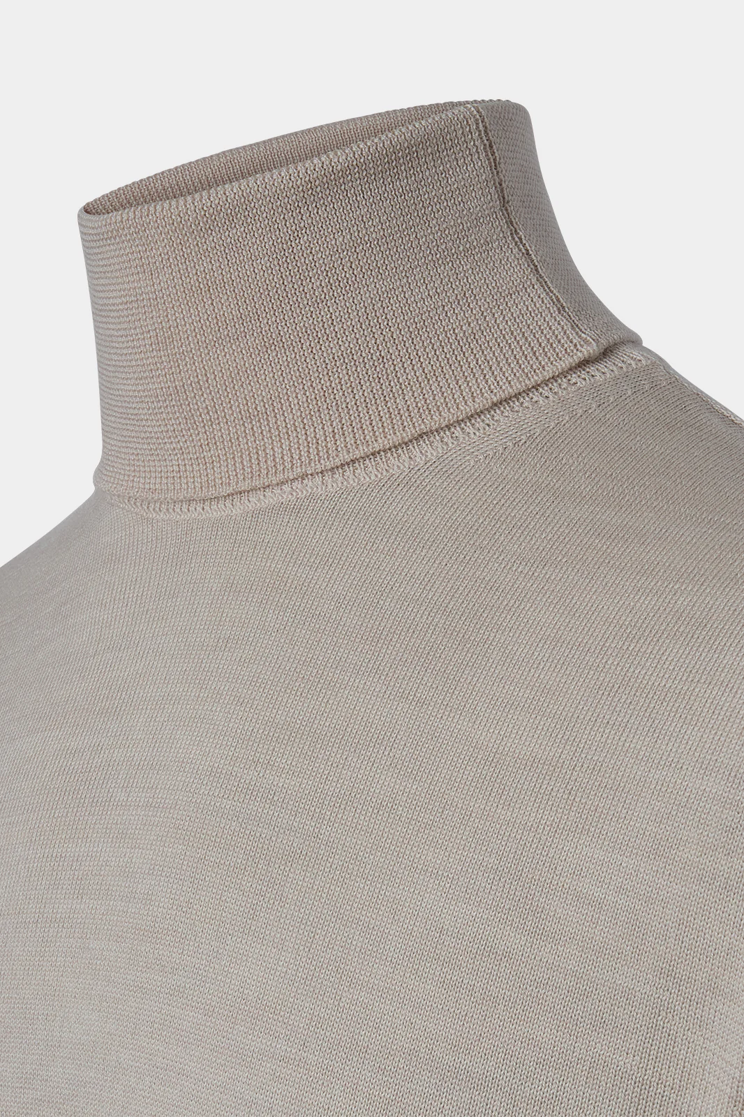 Pull col roulé - Beige - Image 2