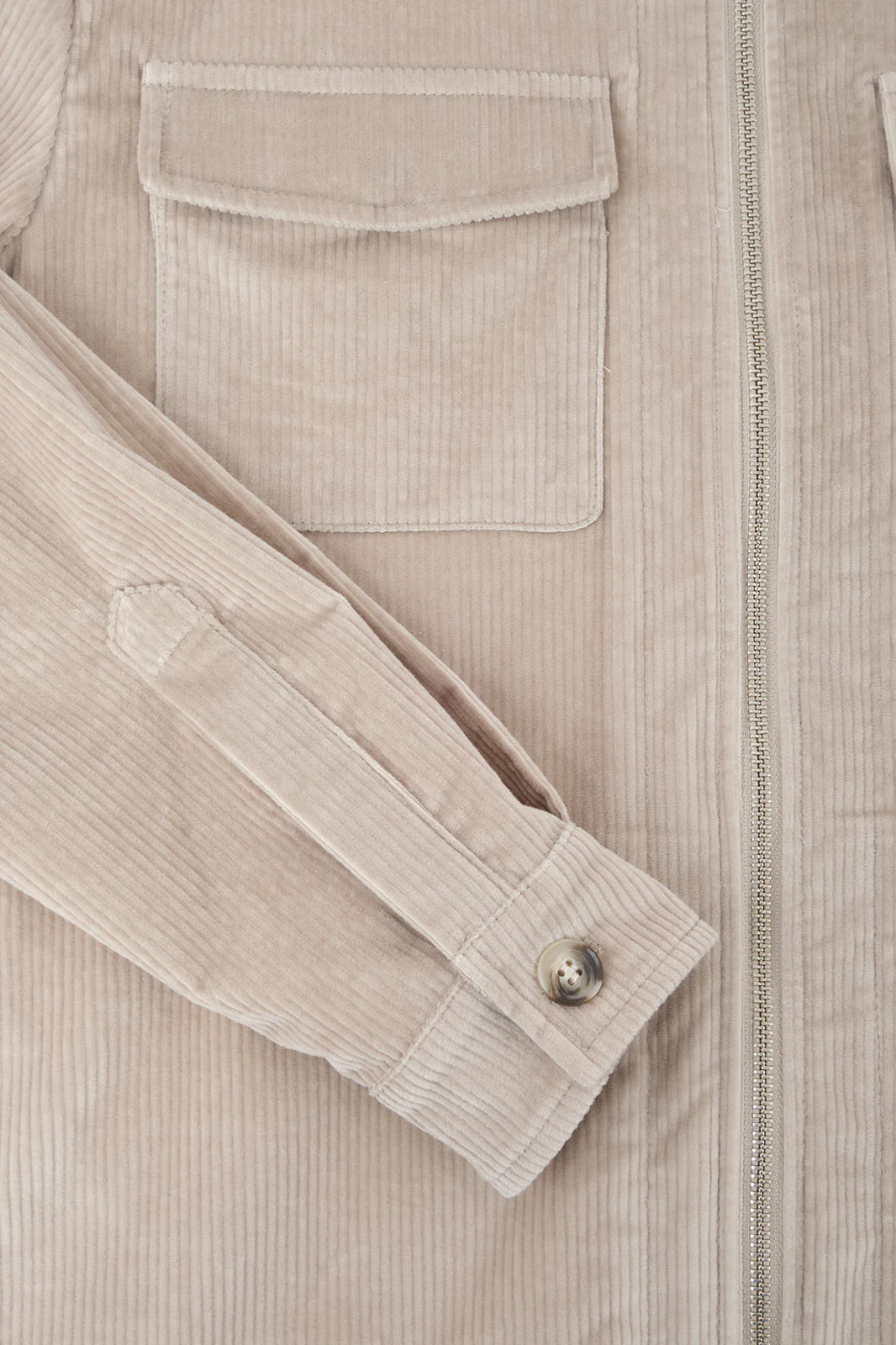 Surchemise velours côtelé - Beige - Image 4