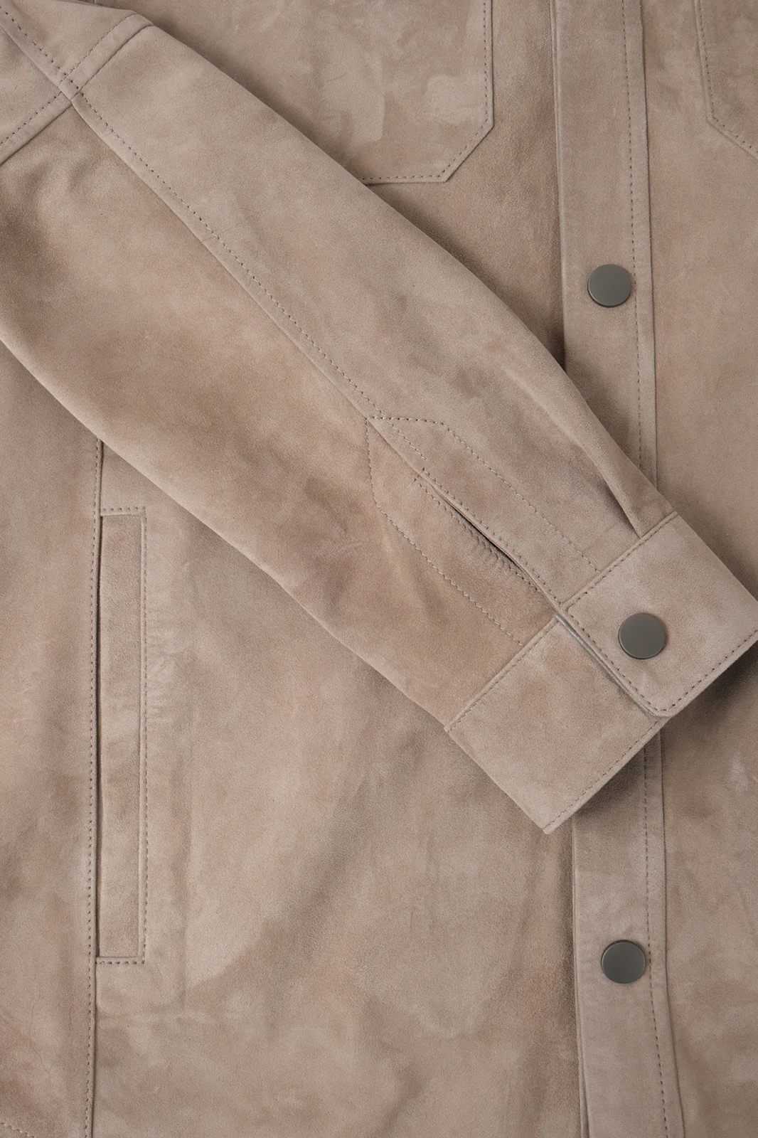 Surchemise en peau - Taupe - Image 3