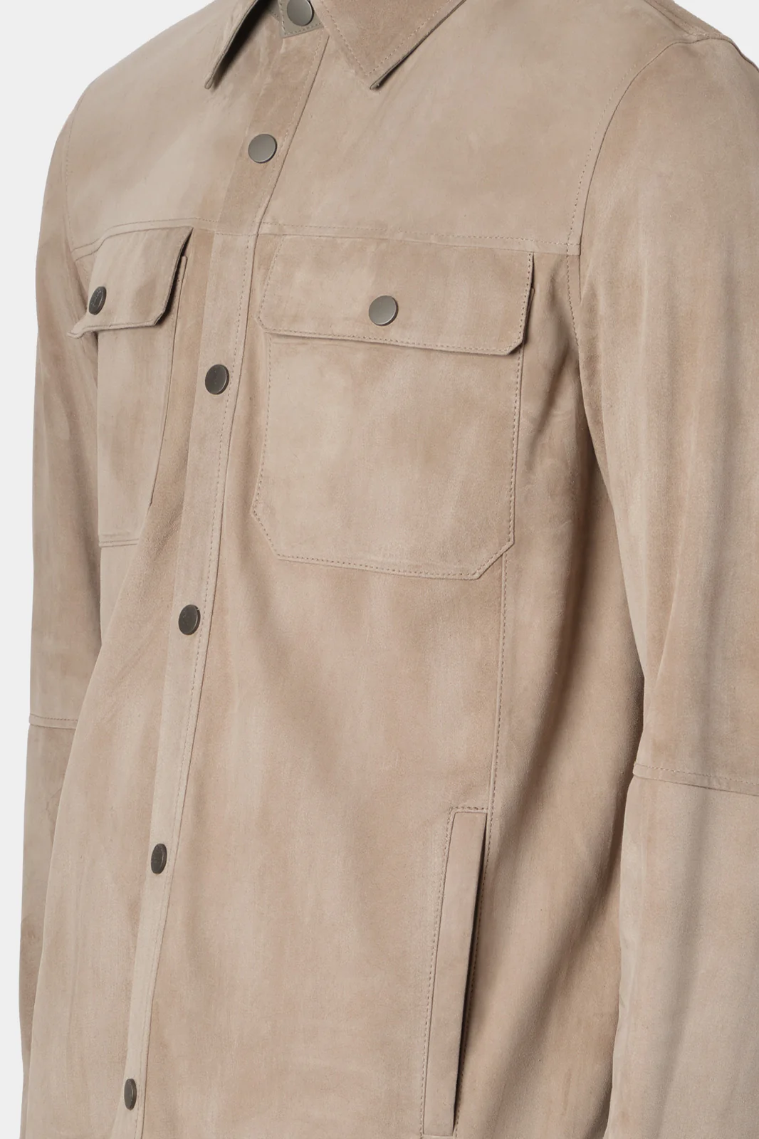 Surchemise en peau - Taupe - Image 4