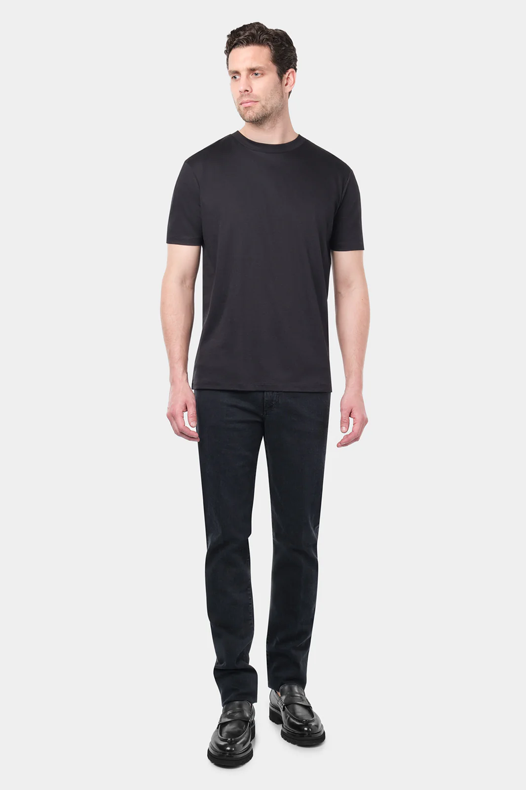 T-shirt Vayan col rond en ice coton - Noir - Image 3
