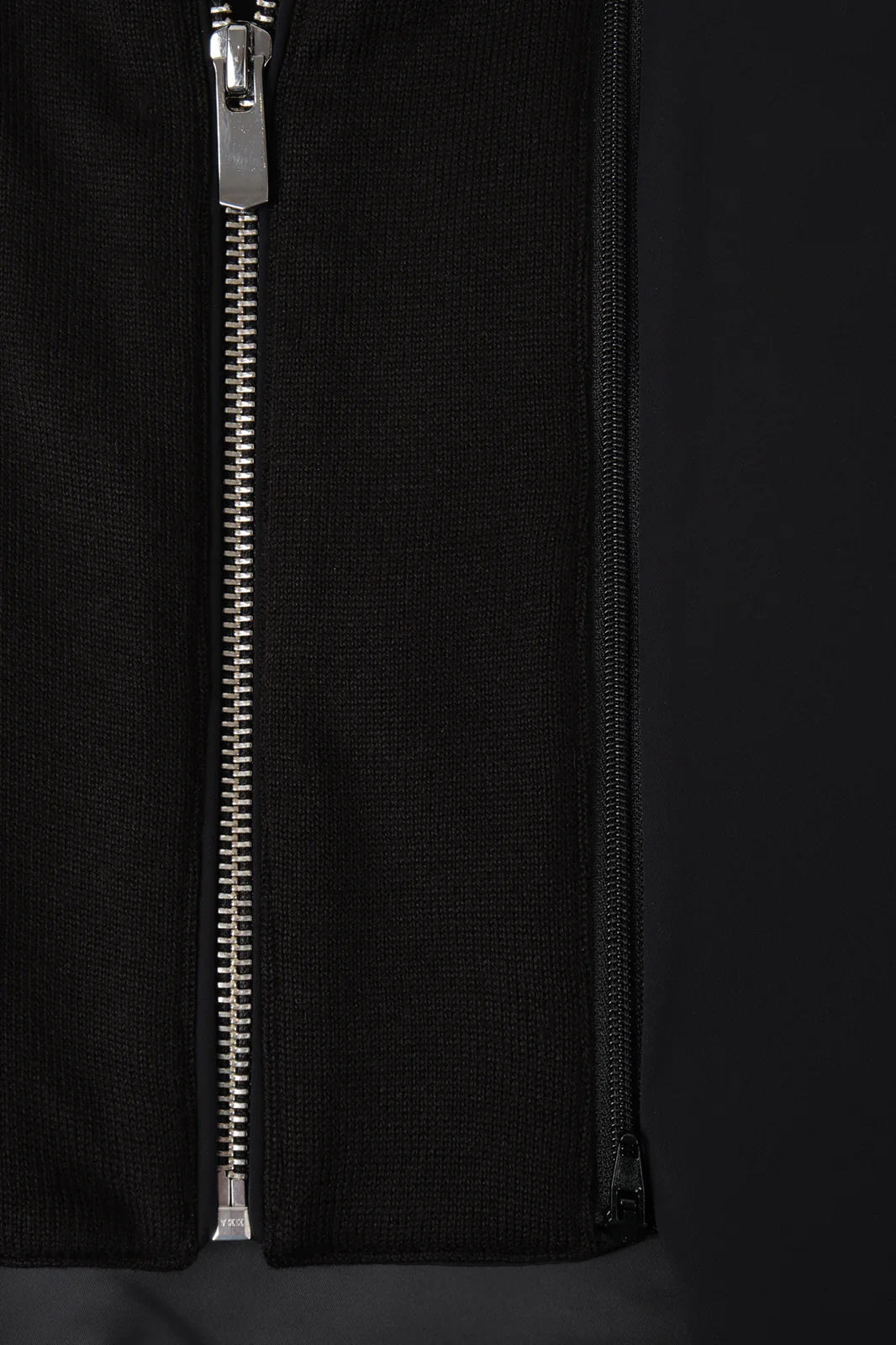 Veste bi-matière à capuche - Noir - Image 3