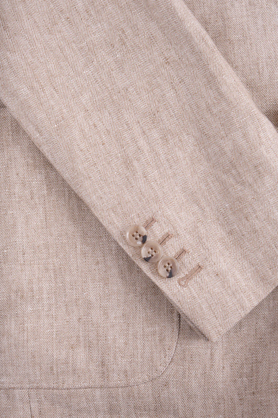Veste en lin poche plaquée - Beige - Image 3